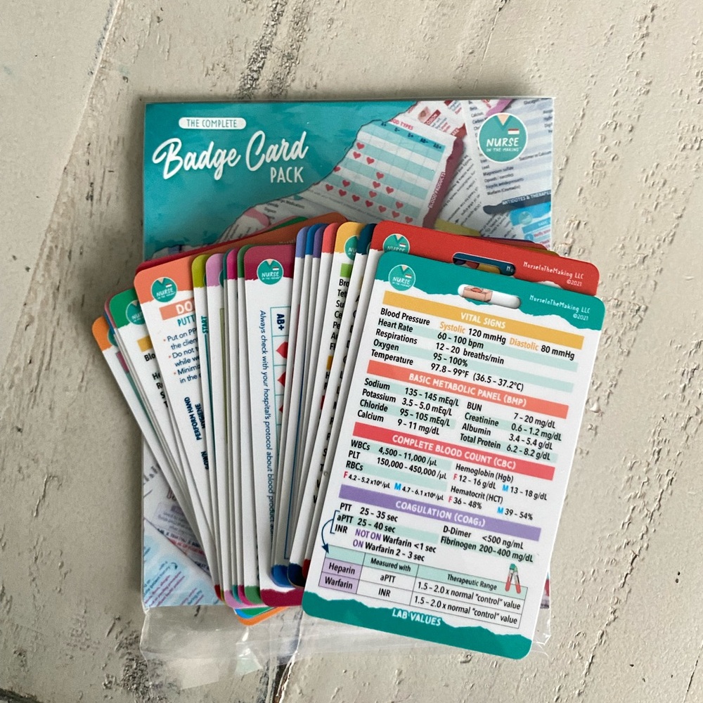 nurse in the making badge cards